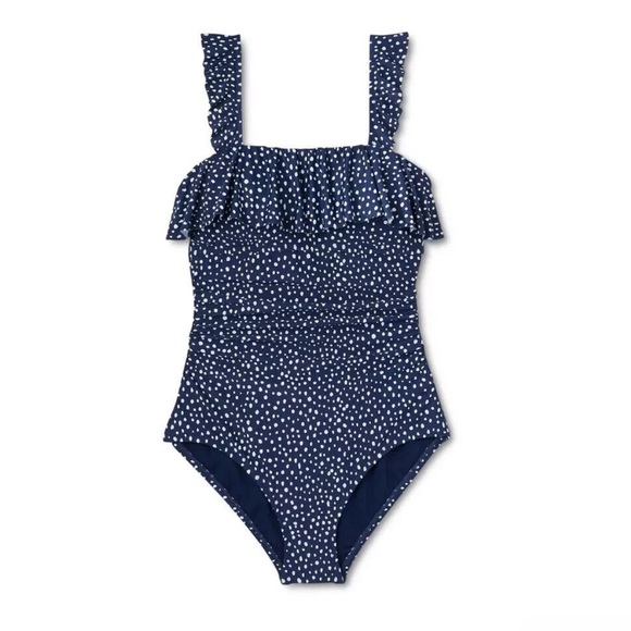 New Kona Sol One Piece Swimsuit womens Plus size 20 Full Seat Coverage Blue dots - Picture 12 of 12
